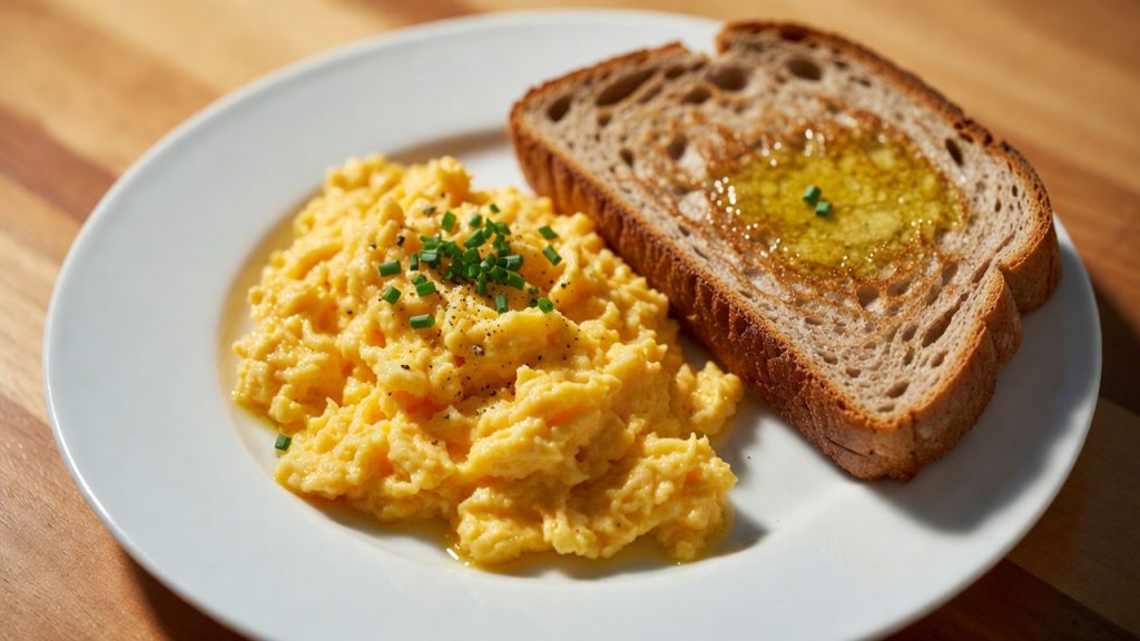 Fluffy Scrambled Eggs with Chives