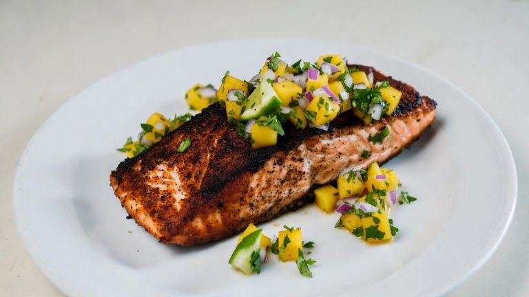 Blackened Salmon with Mango Salsa